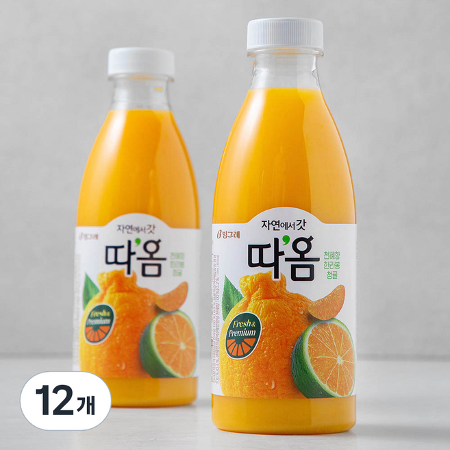 따옴 천혜향 한라봉 청귤 주스, 730ml, 12개