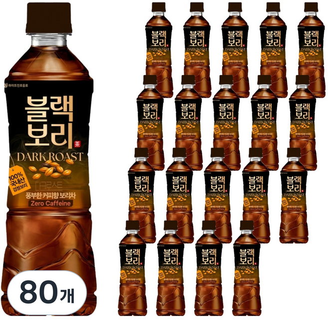 하이트진로 다크로스트 블랙보리차, 80개, 500ml