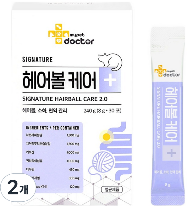 마이펫닥터 고양이 시그니처 2.0 영양제 30p, 2개, 헤어볼, 240g