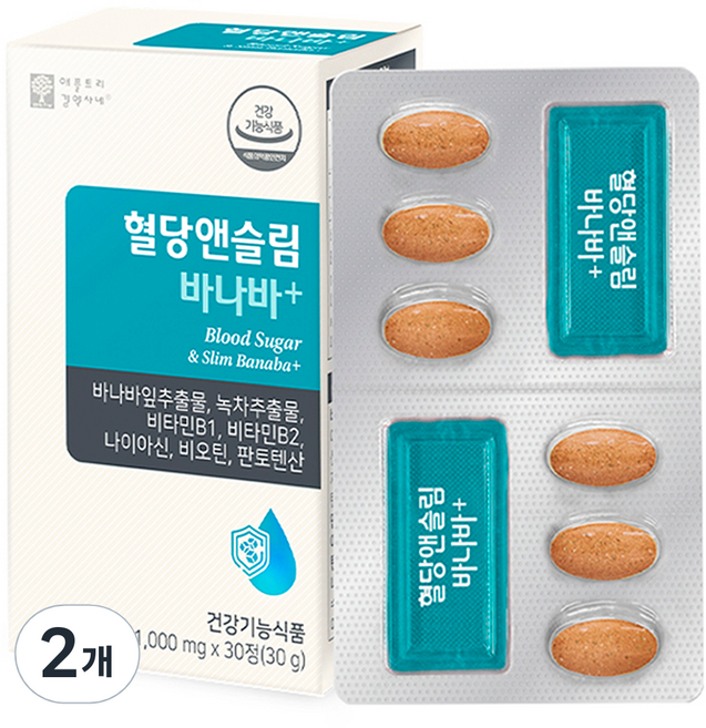 애플트리김약사네 혈당앤슬림 바나바+ 30g, 30정, 2개