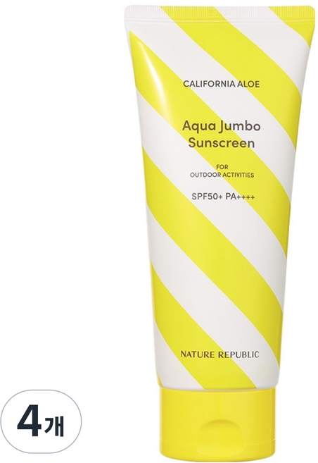네이처리퍼블릭 캘리포니아 알로에 아쿠아 점보 선로션 SPF50+ PA++++, 250ml, 4개