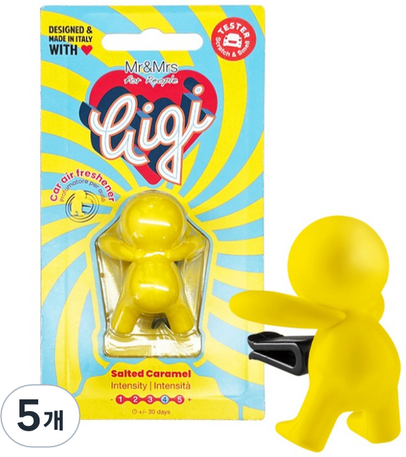 Mr&Mrs FRAGRANCE Gigi吸塑包裝車用芳香劑, 5個, 海鹽焦糖