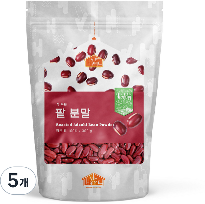 건강한우리집비옴 갓 볶은 팥 분말, 300g, 5개