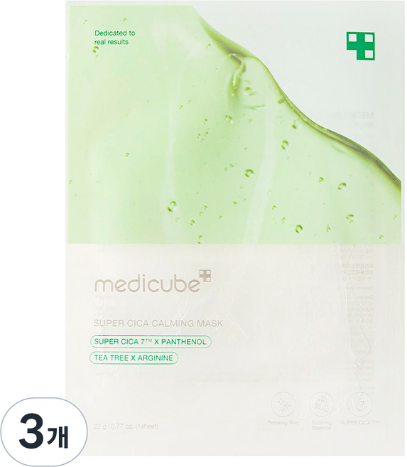 medicube 積雪草舒緩面膜, 3個, 1入