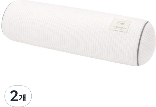 cozamday 韓國製造 100%莫代爾圓形蕎麥枕, 2個, 白色