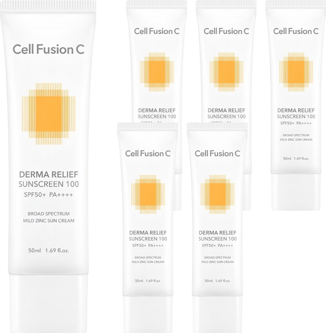 Cell Fusion C 秀膚生 台灣公司貨 超水潤涼感防曬霜 SPF50+ PA++++, 50ml, 6個