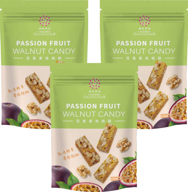 CHERRY GRANDFATHER 櫻桃爺爺 百香果核桃糕, 200g, 3個