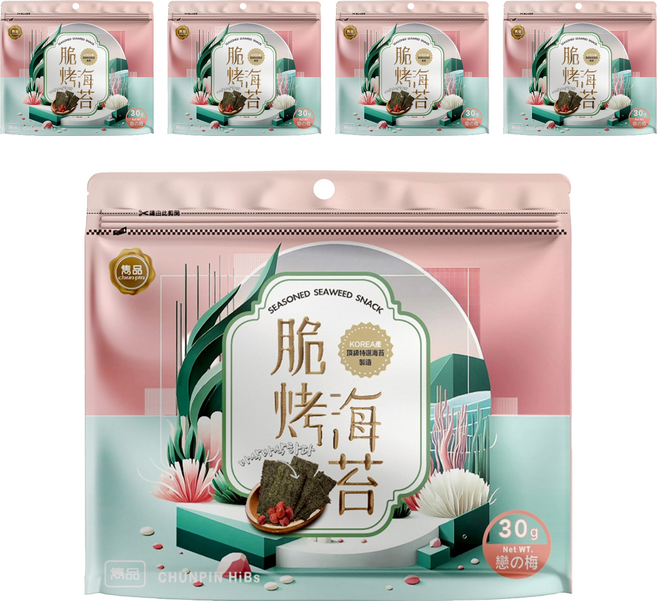 chun pin 雋品 脆烤梅子海苔, 30g, 5個