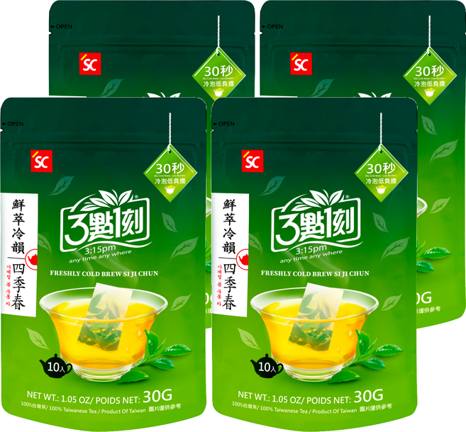 3點1刻 鮮萃冷韻四季春, 3g, 4個, 10個裝