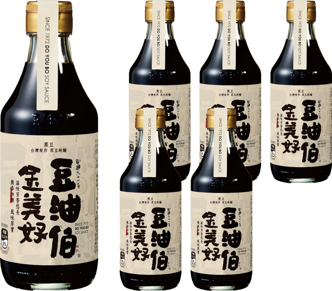 豆油伯 金美好無添加糖釀造醬油, 300ml, 6瓶