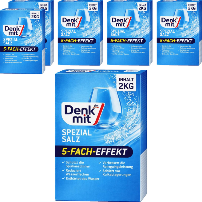 dm Denk mit 洗碗機軟化鹽, 2kg, 6個
