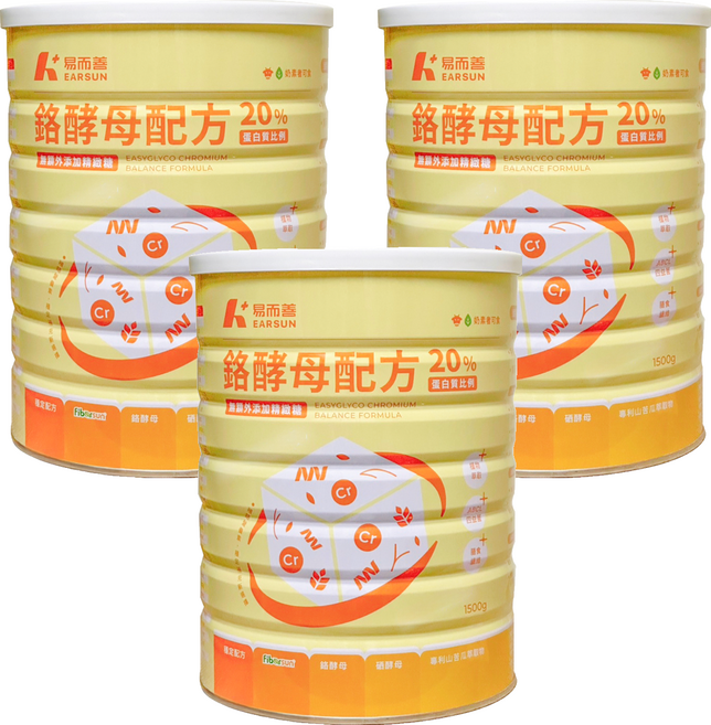 易而善 鉻酵母配方奶粉, 1.5kg, 3個