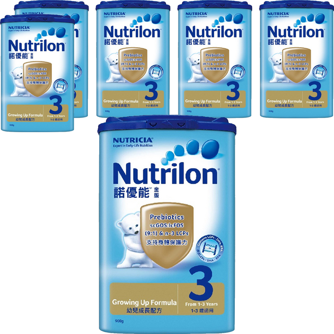 Nutrilon 諾優能 金版幼兒成長配方 3號 1~3歲, 900g, 6罐