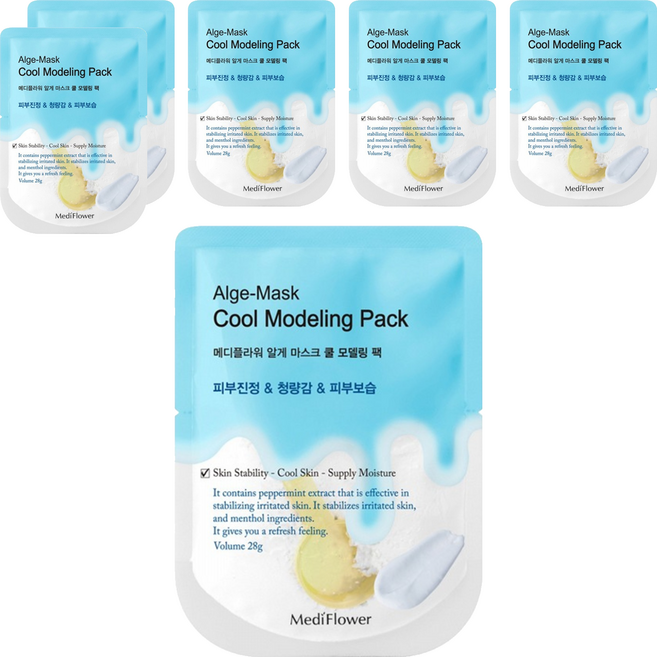 MediFlower 台灣公司貨 SPA海藻軟膜 藍色 酷涼, 6組, 1入