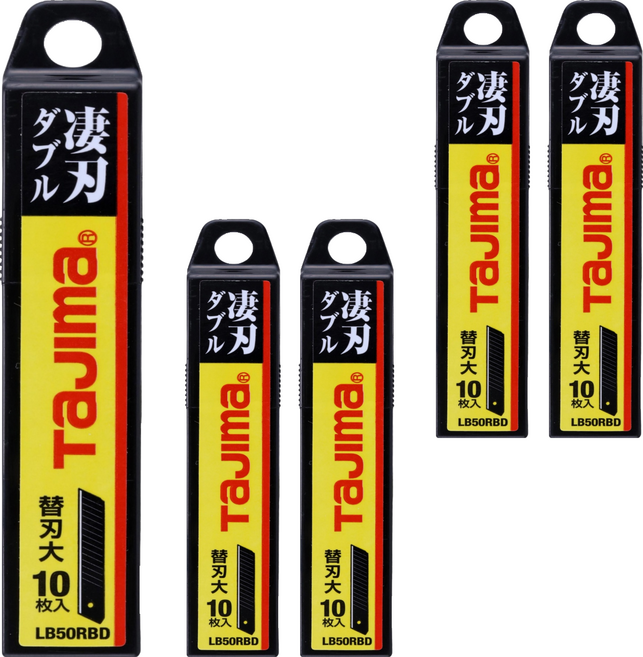 TaJIma 田島 替刃 一般型 黑刃 14節 10片裝, 5個