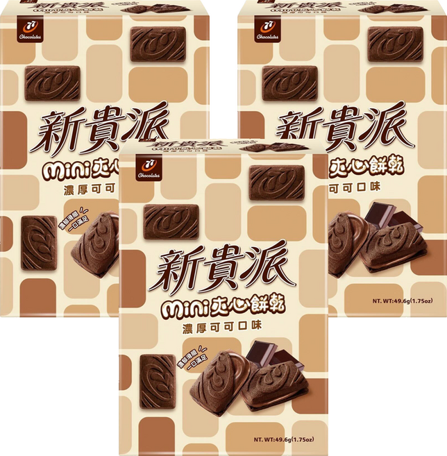 77 新貴派 mini夾心餅乾 濃厚可可口味, 49.6g, 3個