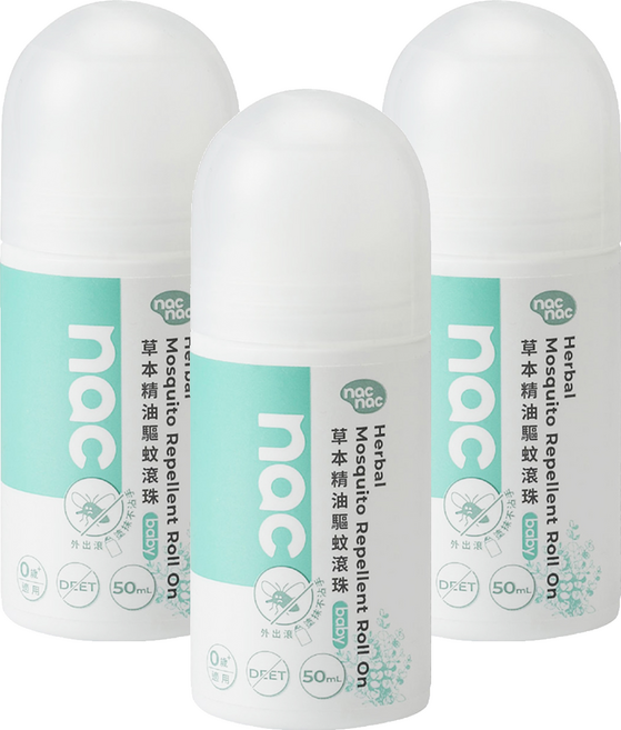nac nac 草本精油驅蚊滾珠, 3個, 50ml