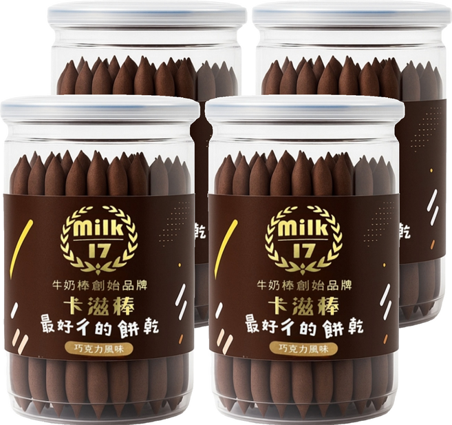 純新 Milk17 巧克力風味卡滋棒, 150g, 4罐