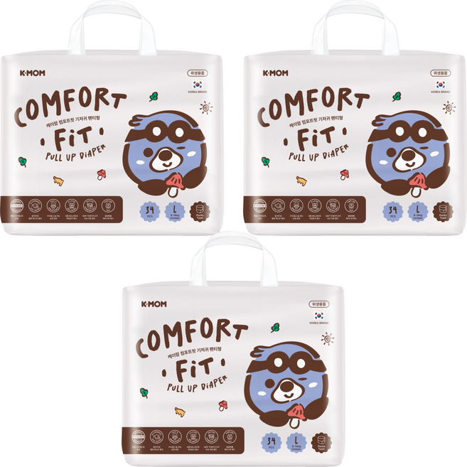 MOTHER-K COMFORT FIT 雲柔鎖水玩睡褲 褲型 9~14kg, 102片, 大碼 (L)