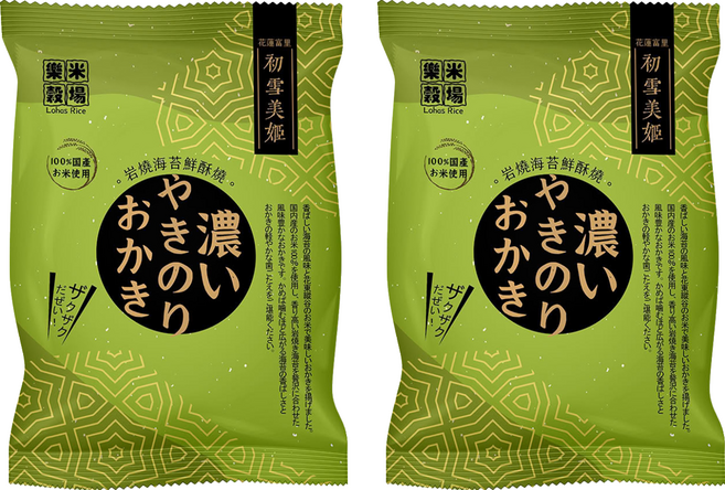 樂米穀場 初雪美姬 岩燒海苔風味鮮酥燒, 55g, 2個