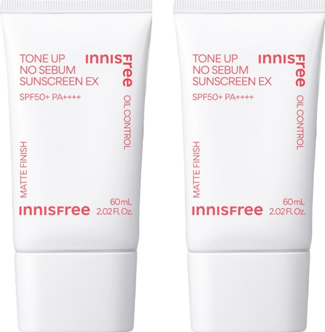 INNISFREE 台灣公司貨 向日葵亮顏控油防曬霜 SPF50+ PA++++, 2個, 60ml