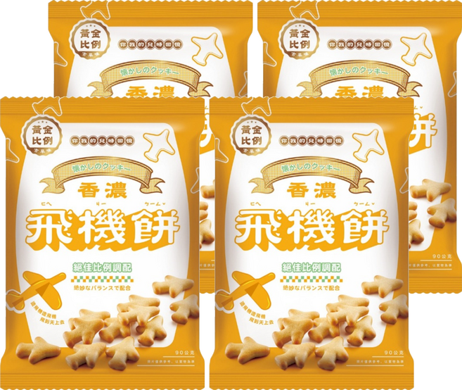 黃金比例 古早味飛機餅, 90g, 4包