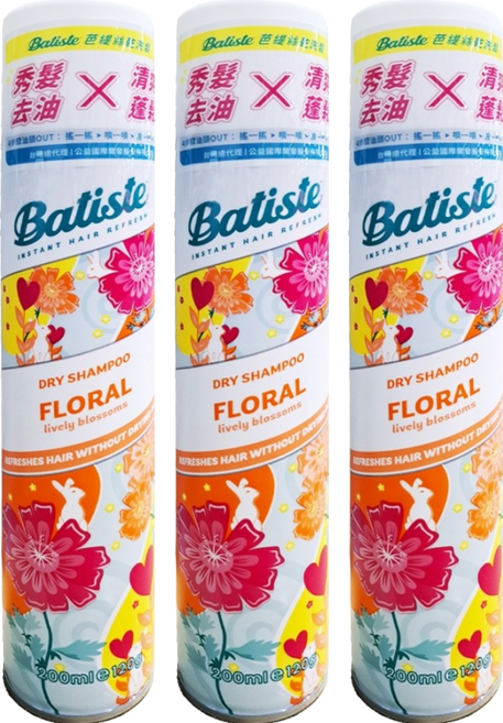 Batiste 芭緹絲 乾洗髮 花漾玫瑰, 3瓶, 200ml