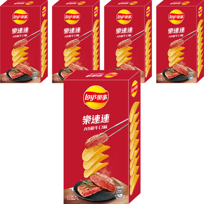 Lay's 樂事 A5和牛口味洋芋片 經濟包, 166g, 5個