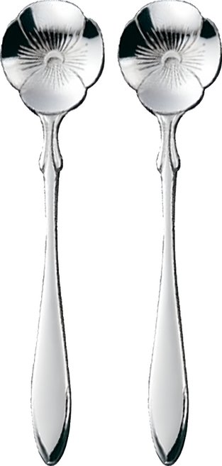 SALUS 佐藤金屬 花朵系列 湯匙, 三色堇 銀色, 2個