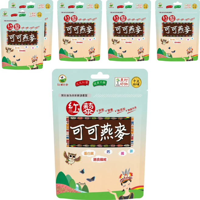 紅藜之家 紅藜可可燕麥粉, 275g, 6個