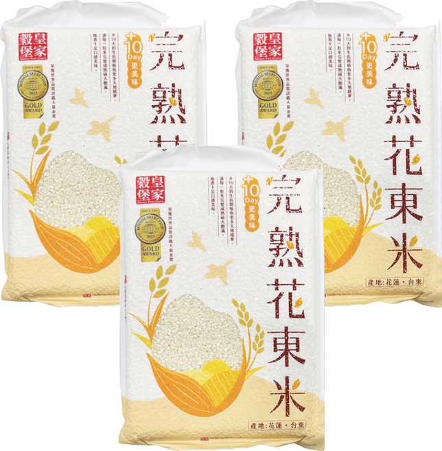 皇家穀堡 完熟花東米, 二等米, 1.5kg, 3包