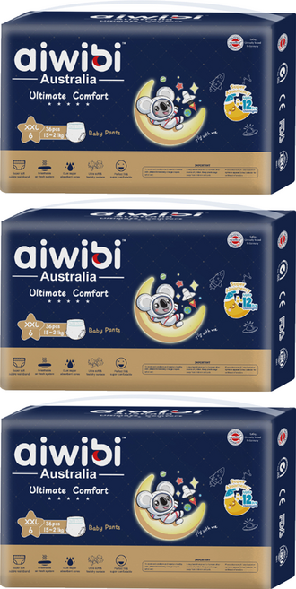 aiwibi 愛薇彼 夜用甄柔瞬吸 褲型尿布, XXL, 108片