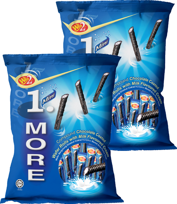 Win2 迷你威化捲家庭號 可可牛奶口味, 300g, 2袋