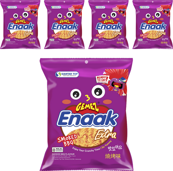 GEMEZ Enaak 韓式小雞麵 燒烤味, 5個, 84g