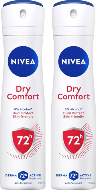NIVEA 妮維雅 止汗爽身噴霧 乾適活力, 2個, 150ml