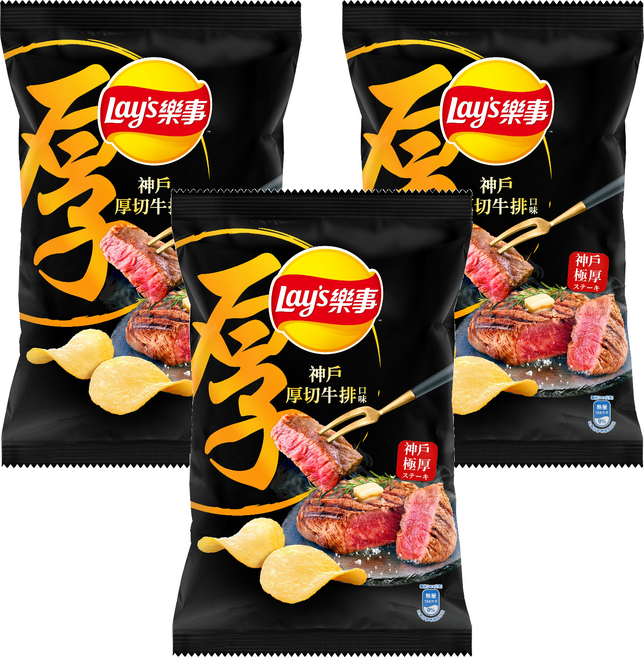 Lay's 樂事 神戶厚切牛排口味洋芋片, 85g, 3包