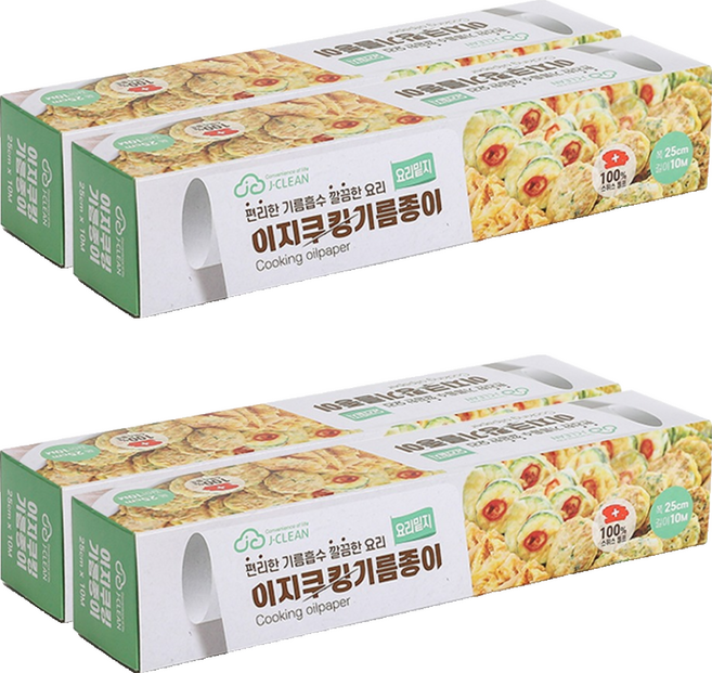J-CLEAN 輕鬆烹飪吸油紙 捲筒式 25cm x 10m, 260mm, 2組, 1捲