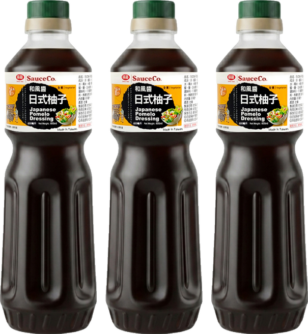 味榮 日式柚子和風醬, 3個, 600ml