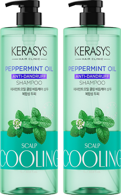 KERASYS 可瑞絲 自然沐髮抗屑洗髮精 薄荷精油, 2件, 1L