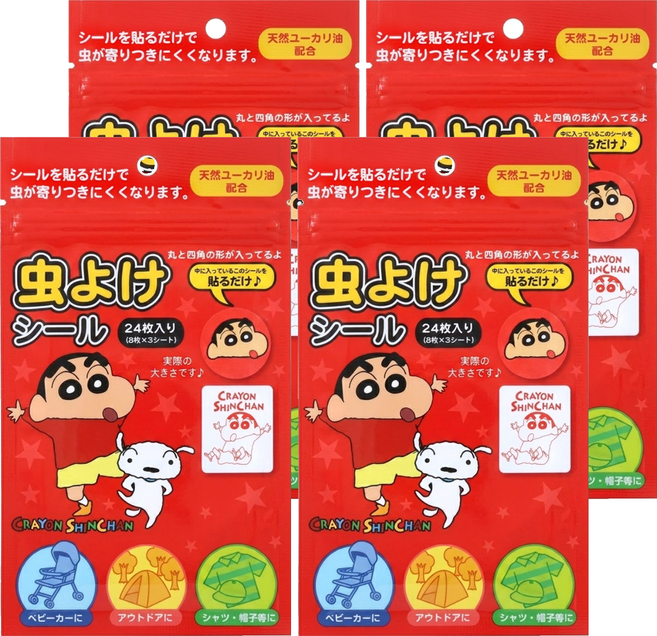 Shinchan 蠟筆小新 防蚊貼, 4個, 24片