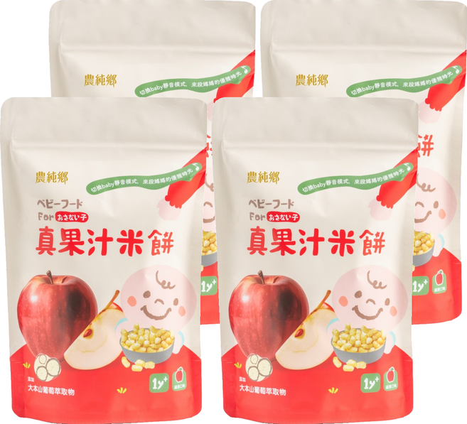 農純鄉 真果汁米餅, 蘋果, 40g, 4個