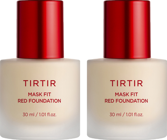 TIRTIR 持久定妝光彩粉底液 SPF40/PA++ 30ml, 21W 暖調象牙, 2個