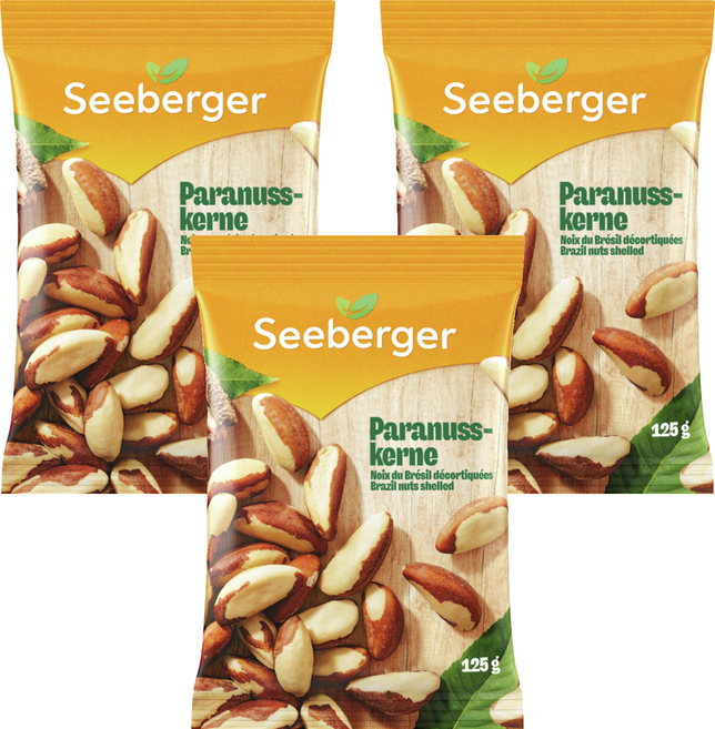 德國 Seeberger 去殼巴西堅果, 125g, 3包