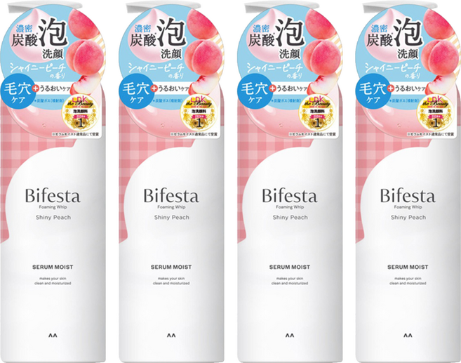 Bifesta 碧菲絲特 保濕碳酸泡洗顏 蜜桃香, 200g, 4個