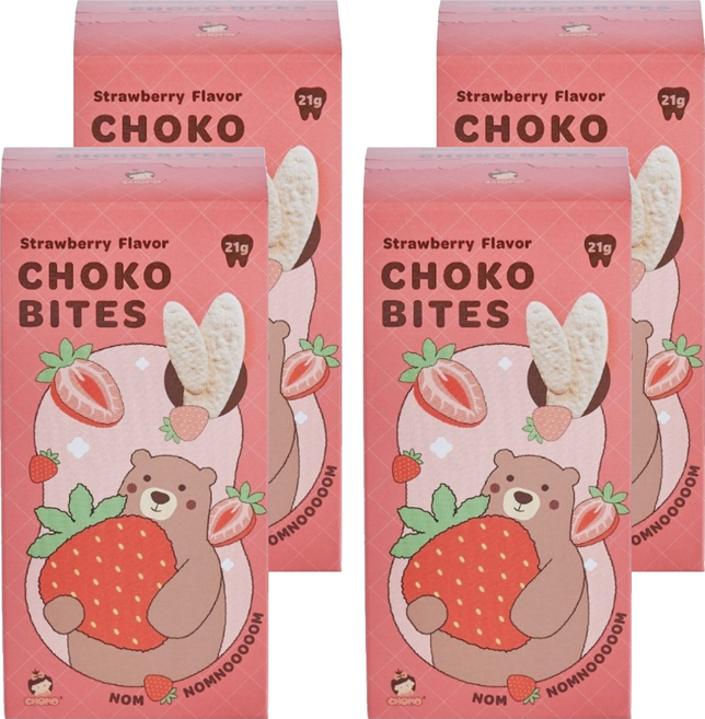 CHOKO 俏菓 咬咬米餅, 21g, 4個, 草莓