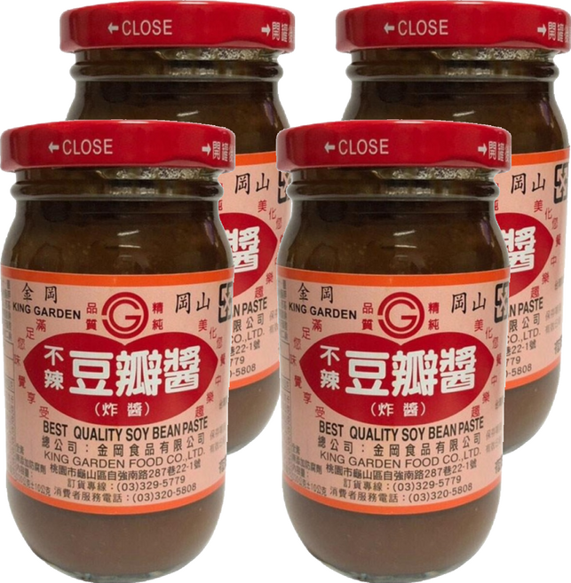 KING GARDEN 金岡 不辣豆瓣, 230g, 4瓶