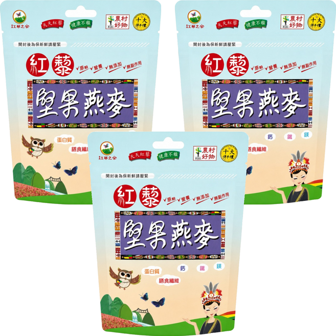 紅藜之家 紅藜堅果燕麥粉, 275g, 3個