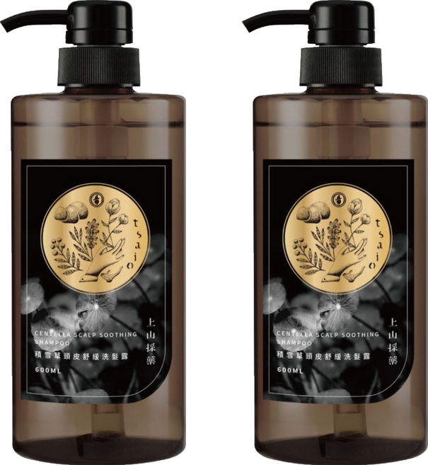 tsaio 上山採藥 積雪草頭皮舒緩洗髮露, 2件, 600ml
