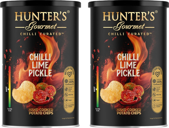 HUNTER'S gourmet 亨特手工洋芋片 辣椒萊姆醬味, 150g, 2個