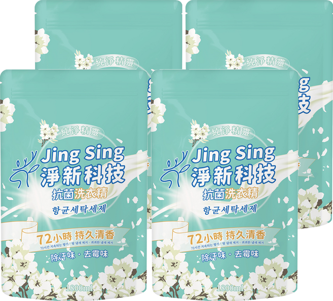 淨新科技 洗衣精補充包 03 純淨精靈, 4個, 1.8L